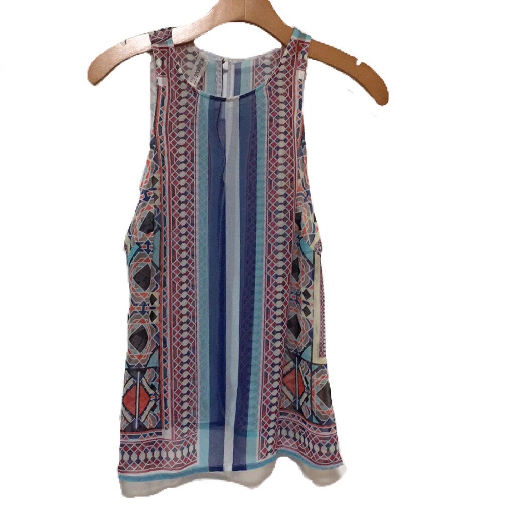 Pure silk tribal print top